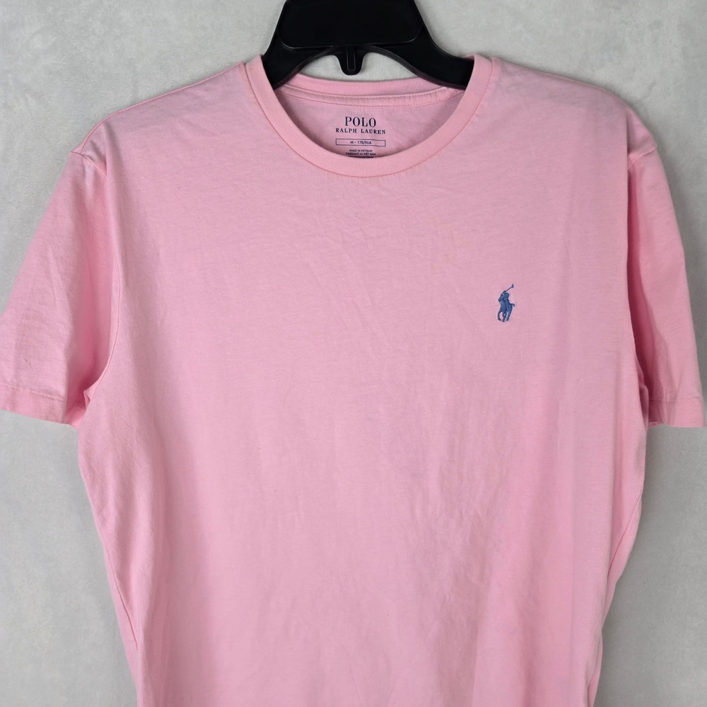 Polo Ralph Lauren Mens Pink Short Sleeve Cotton Crew Neck T-Shirt Size Medium